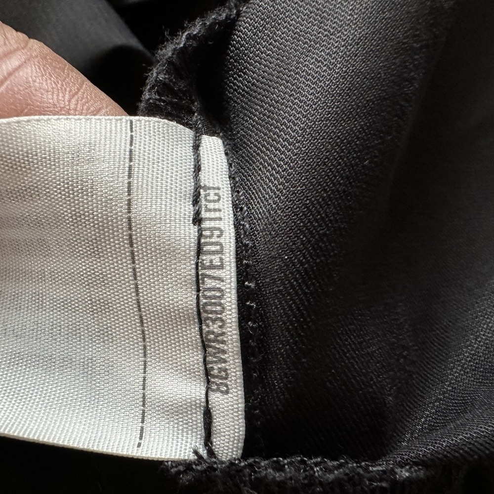 Abercrombie & Fitch Black Cargo Pants L Short Elastic Waist Wide Leg Pockets - Picture 15 of 16